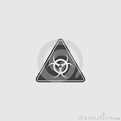 Toxic sign icon in a flat design in black color. Vector illustration eps10 Vector Illustration