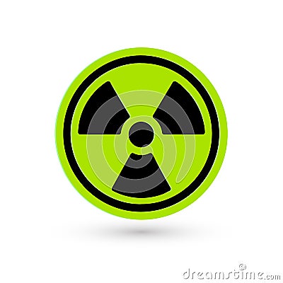 Toxic green vector icon. Radiation pictogram. Biohazard Warning symbol. Science atomic reactor tech simple isolated Vector Illustration