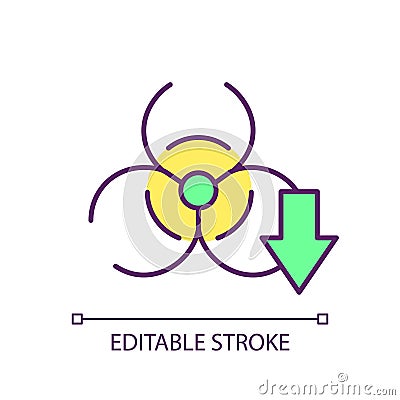 Toxicity decrease RGB color icon Vector Illustration