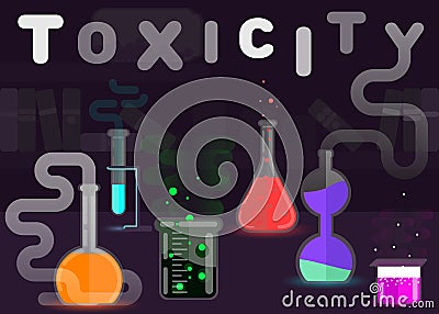 Toxicity sign, toxic chemicals flat style vector illustration Vector Illustration