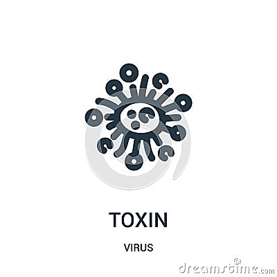 toxin icon vector from virus collection. Thin line toxin outline icon vector illustration Vector Illustration