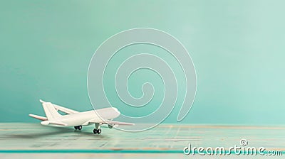 Toy Airplane on Table Stock Photo