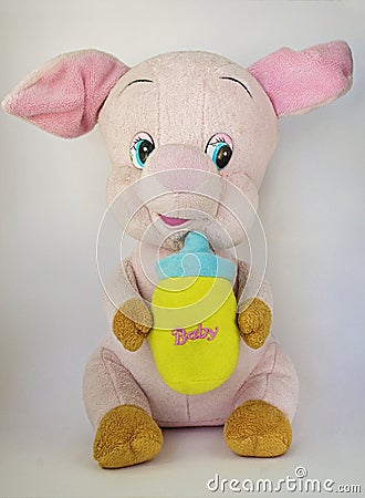 Toy baby pig Stock Photo