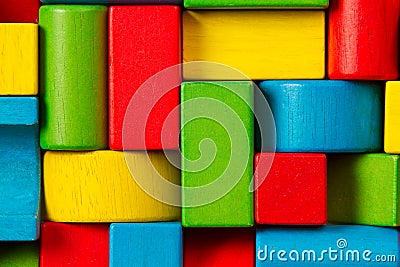 Toy Blocks Background, Children Building Bricks Stock Photo