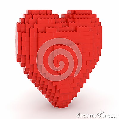 Toy Bricks Red Heart Stock Photo