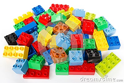 Toy building colorful blocks. Stock Photo