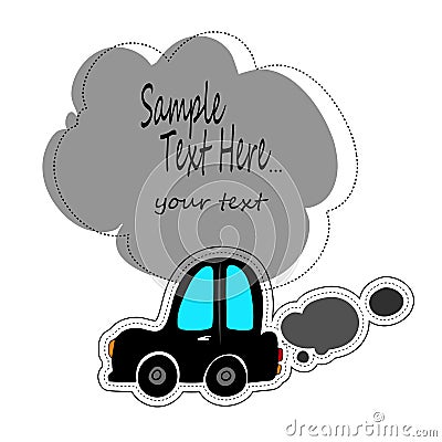 Toy cars white outline on a blue background. Vehicles travel. Sticker for children on the theme of the machine. Vector illustratio Cartoon Illustration