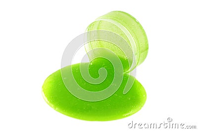 Toy for children mucus and liquid flowing down from the can Stock Photo