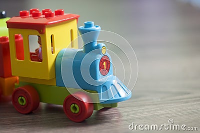 Toy Colorful Lego Train Stock Photo