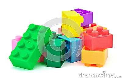 Toy colorful plastic blocks Stock Photo