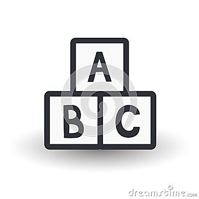 Toy cubes with alphabet Stock Photo