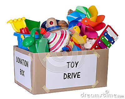 Toy donation box Stock Photo