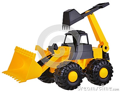 Toy Earthmover excavator Stock Photo