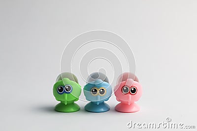 This toy has three kinds of small fish shapes which are very cute to play with friends Stock Photo