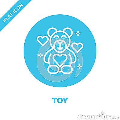 toy icon vector from charity elements collection. Thin line toy outline icon vector illustration. Linear symbol for use on web Vector Illustration