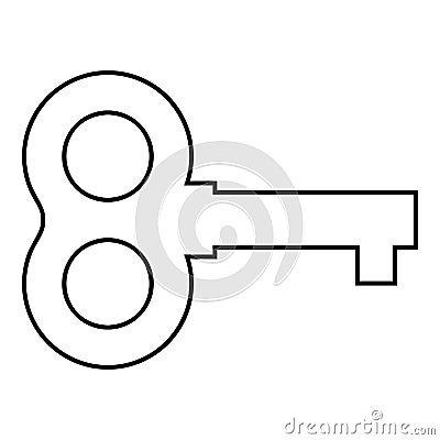 Toy key winding use butterfly shape Retro winder Clock clockwork movement concept icon outline black color vector illustration Vector Illustration