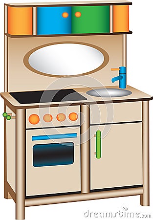 Toy kitchen Vector Illustration