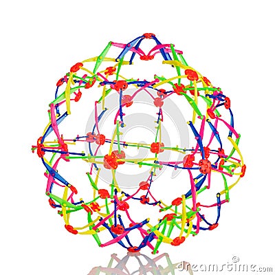 The toy is a large transformer ball, a Hoberman sphere, a shrinking and expanding ball, it can be transformed with a light movemen Editorial Stock Photo