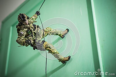 Toy man team soldier action figure white background Stock Photo