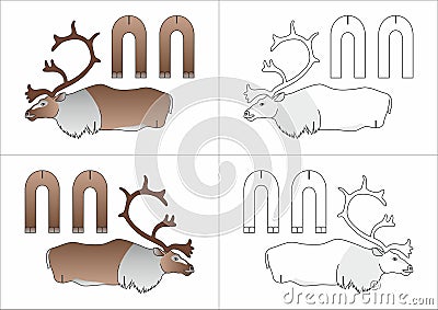 Toy north deer made of paper Vector Illustration