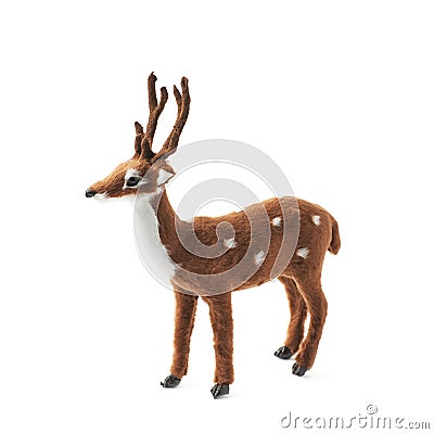 Toy roe deer fawn isolated Stock Photo