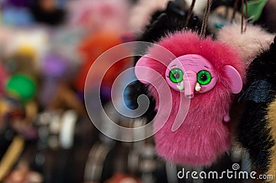 toy in the shape of a funny pink mammoth Editorial Stock Photo