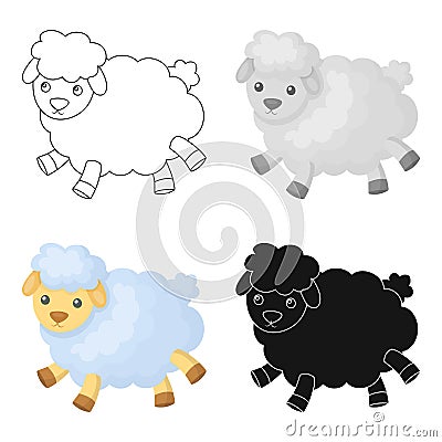 Toy sheep icon in cartoon style isolated on white background. Sleep and rest symbol stock vector illustration. Vector Illustration
