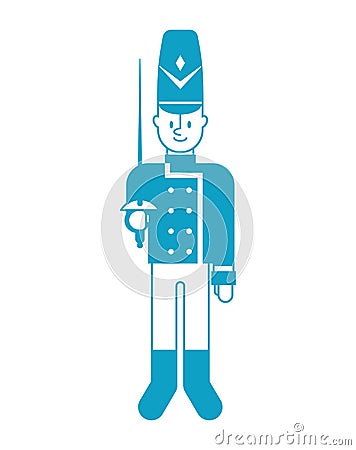 Toy soldier Guardsman plaything isolated. Vector illustration. Vector Illustration
