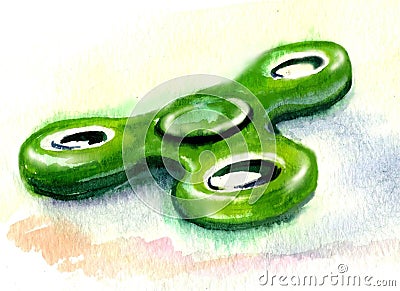 Toy spinner green Stock Photo