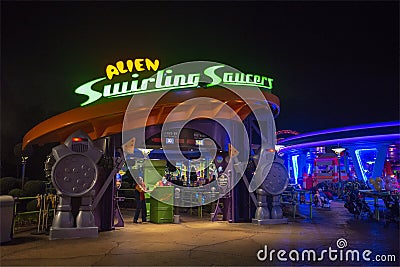 Alien Swirling Saucers, Disney World, Travel, Disney World Editorial Stock Photo