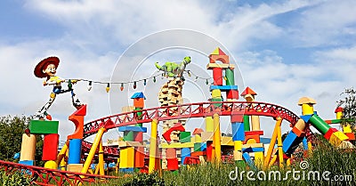 Toy Story roller coaster in Walt Disney World Editorial Stock Photo
