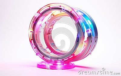 Toy Time Traveling Portal and Swirling Vortex -Generative Ai Stock Photo