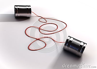 Toy Tin Telephones Stock Photo