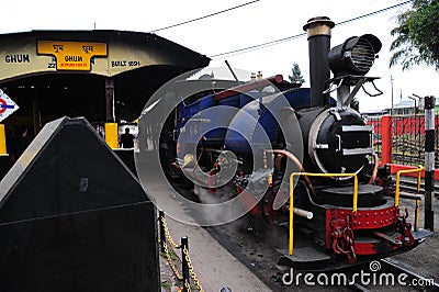 Toy Train or Darjeeling Himalayan Railway, India Editorial Stock Photo