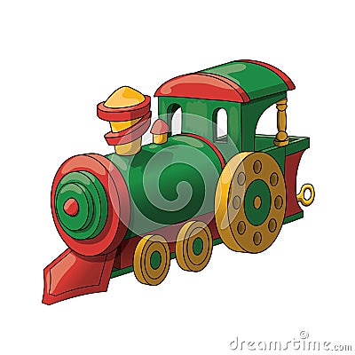Toy train isolated on white background Vector Illustration