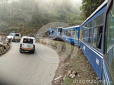 Toy Train between Siliguri and Darjeeling Editorial Stock Photo