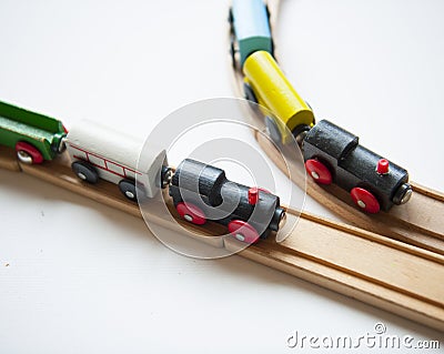 Toy trains Stock Photo