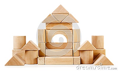 Toy wooden castle Stock Photo