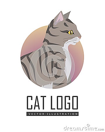 Toyger Cat Vector Flat Design Illustration Vector Illustration