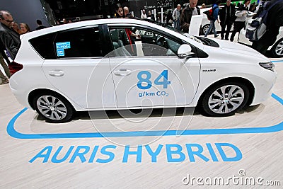 Toyota auris hybrid car Editorial Stock Photo