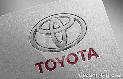 Toyota_1 on paper texture Editorial Stock Photo