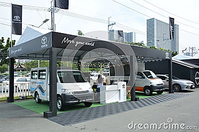 Toyota display booth at Philippine International Motor Show in Pasay, Philippines Editorial Stock Photo