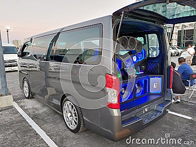 Toyota hiace at Shinnenkai car meet in Quezon City, Philippines Editorial Stock Photo