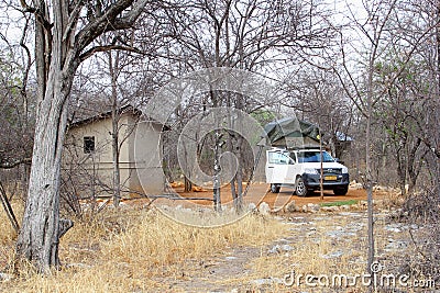 Toyota Hilux 4wd camping roof tent, Namibia Editorial Stock Photo