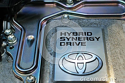 Toyota Hybrid Synergy Drive sign Editorial Stock Photo