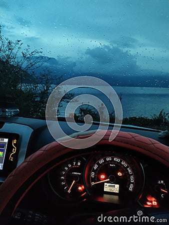 Toyota Rush with lake Toba view Editorial Stock Photo