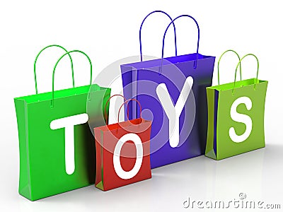 Toys Bags Shows Retail Shopping and Buying Stock Photo