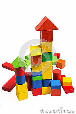 Toys blocks wooden make idea Stock Photo