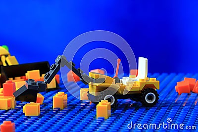 Toys, concept construction equipment, close up image. Toys inspirations Stock Photo