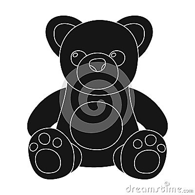 Toys donation icon in black style isolated on white background. Vector Illustration